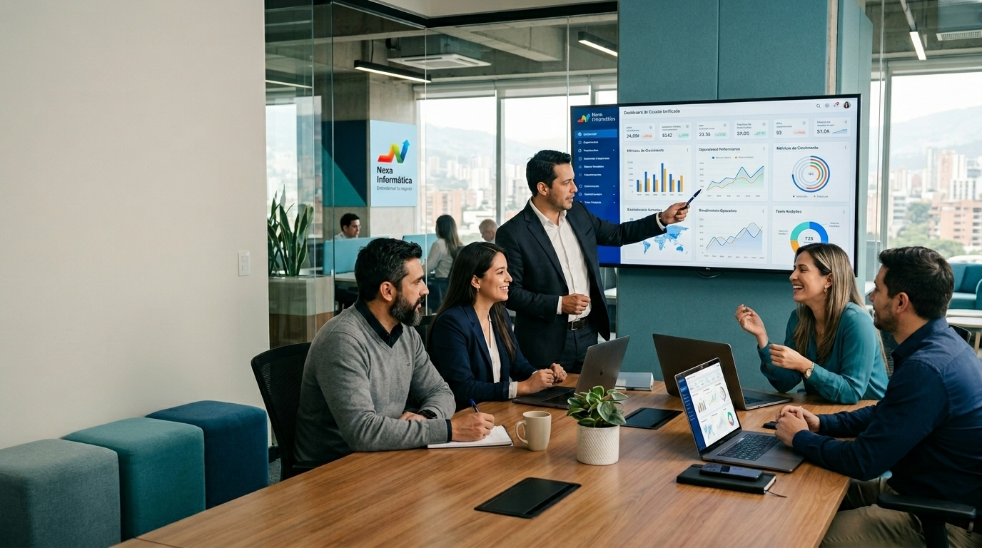 Equipo analizando indicadores y operación integrada